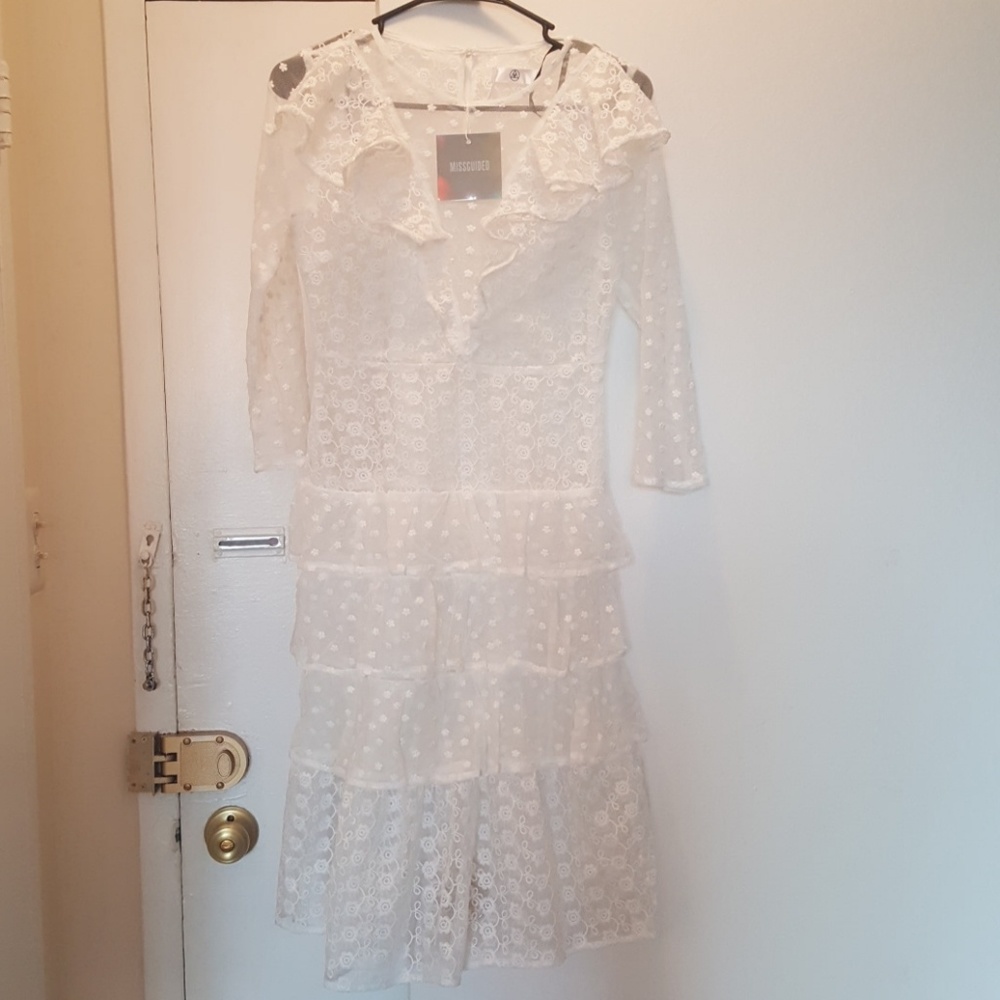 Missguided Tiered Ruffle Midi Dress
